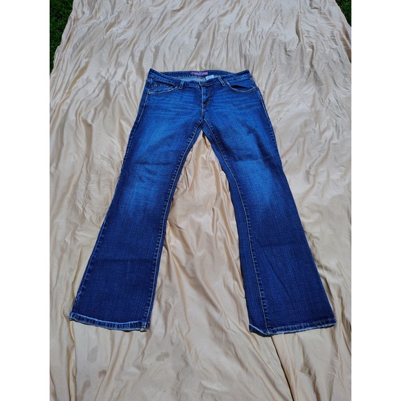 Levi's 524 Jeans Womens 13 34x31 Blue Too Superlow Stretch Denim Bootcut - Picture 1 of 12